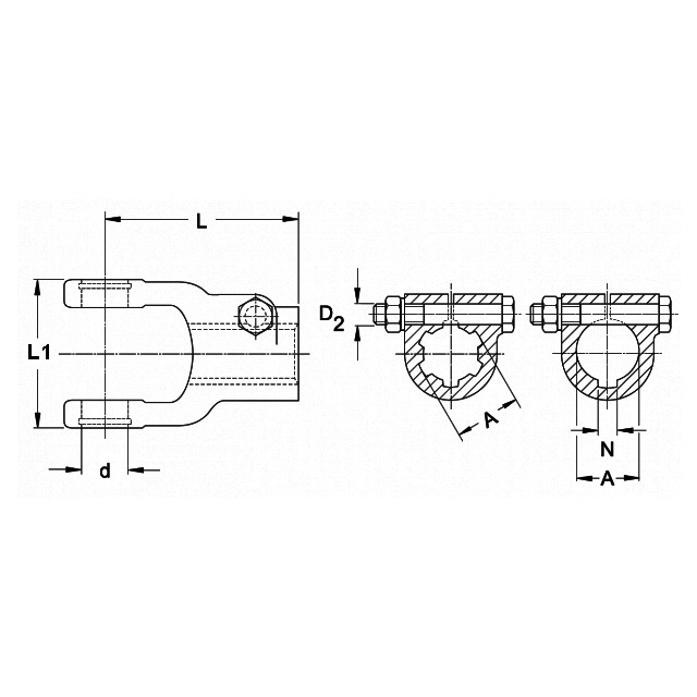 Machoire Extremite 1"3/4 20C 36X89 Boulon Secant Agkf référence fournisseur 232198